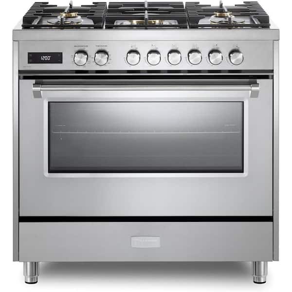 Ultima Collection Series 36 in. Freestanding Single Oven Dual Fuel Range in Stainless Steel