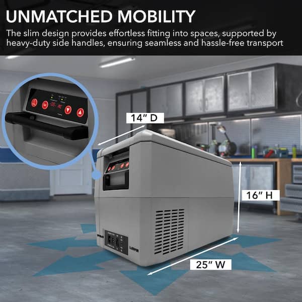 1.23 cu. ft. 34 qt Portable Freezer Car Fridge Compressor for RV AC / DC 12V / 24V Gray