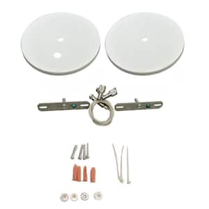 8 ft. White Suspension Mount Kit - Aircraft Cable with White Ceiling Canopy for Architectural Linear Fixture 64407101