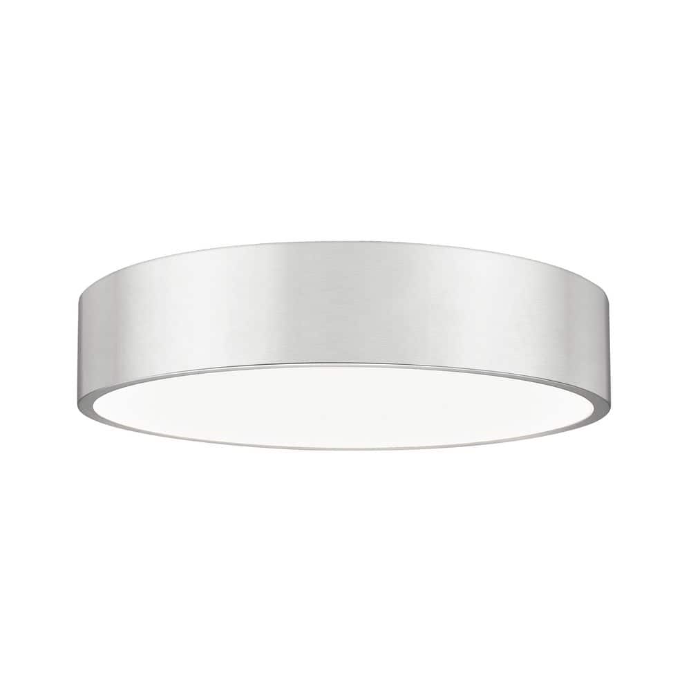 Coronado 20 in. Brushed Nickel Integrated LED 1 Light Flush Mount with Fros