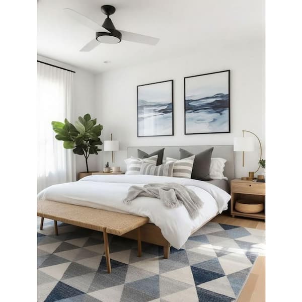 Havana Collection - Navy Blue Modern Runner Rug (5x8 feet)- 5'3" x 7'7"