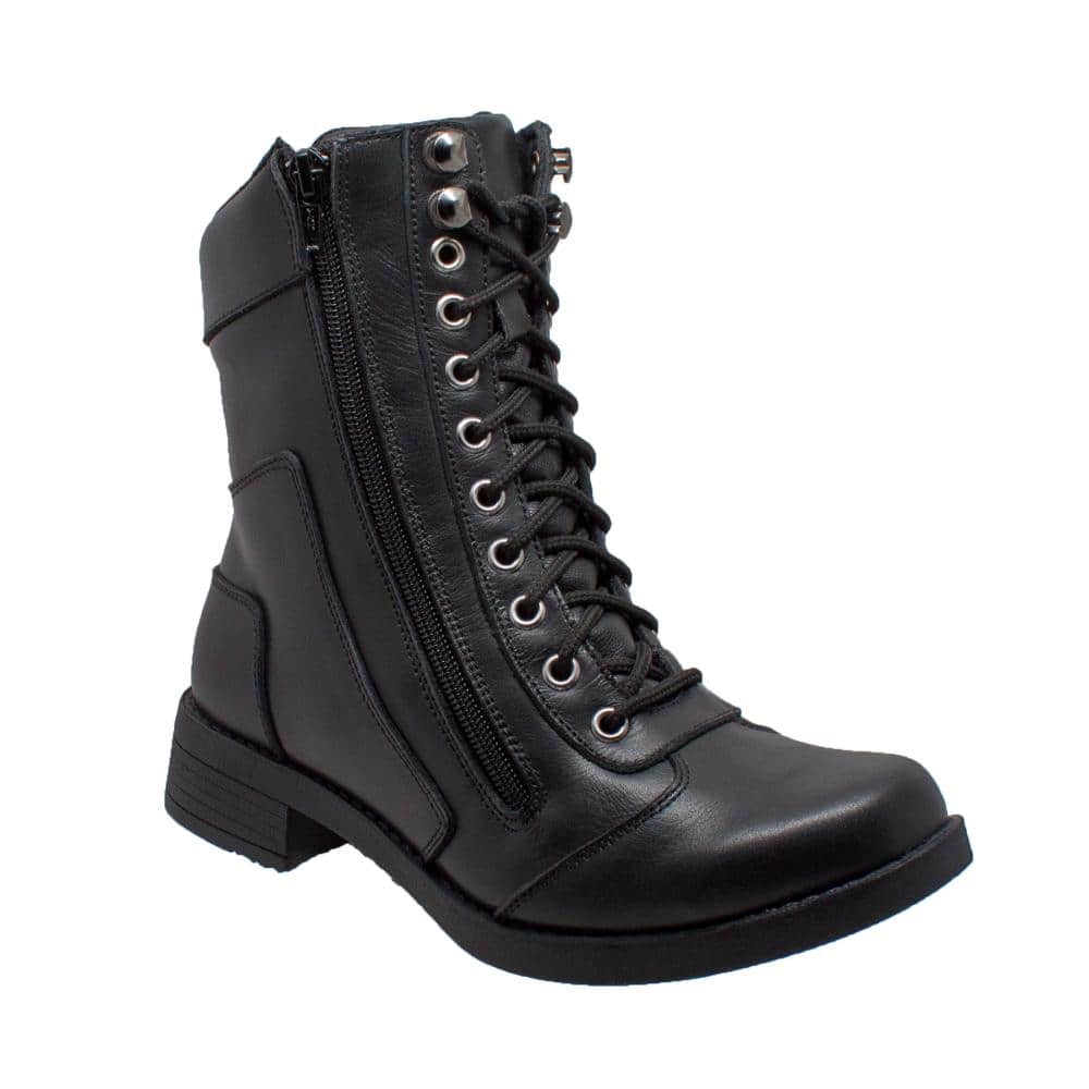 "Women's 8"" Zipper Biker Boot Black" price history on PriceWatchPro