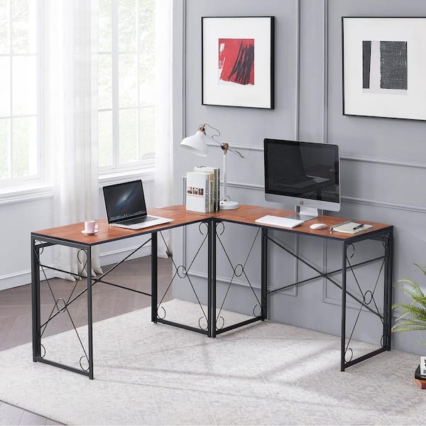 VECELO L Shaped Computer Corner Desk, 19.7 in. Large Industrial