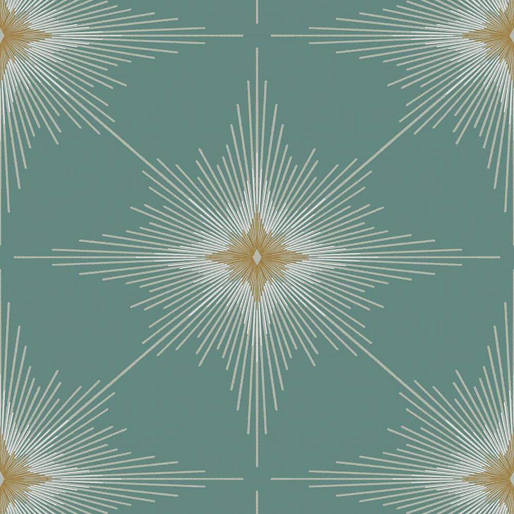 Seabreeze Blue Green Vinyl Geometric Peel and Stick Wallpaper