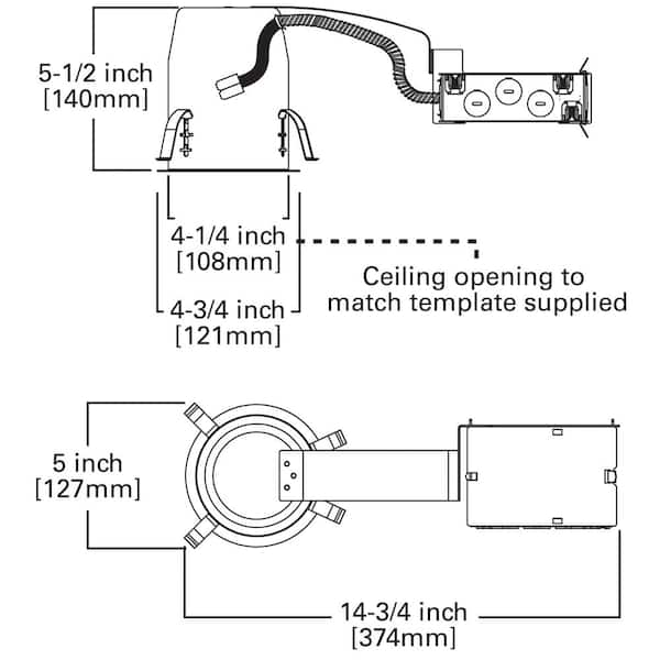 H995 4 in. Aluminum LED Recessed Lighting Housing for Remodel Ceiling, T24, Insulation Contact, Air-Tite