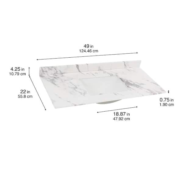 Home Decorators Collection 49 in. W x 22 in. D Engineered Stone