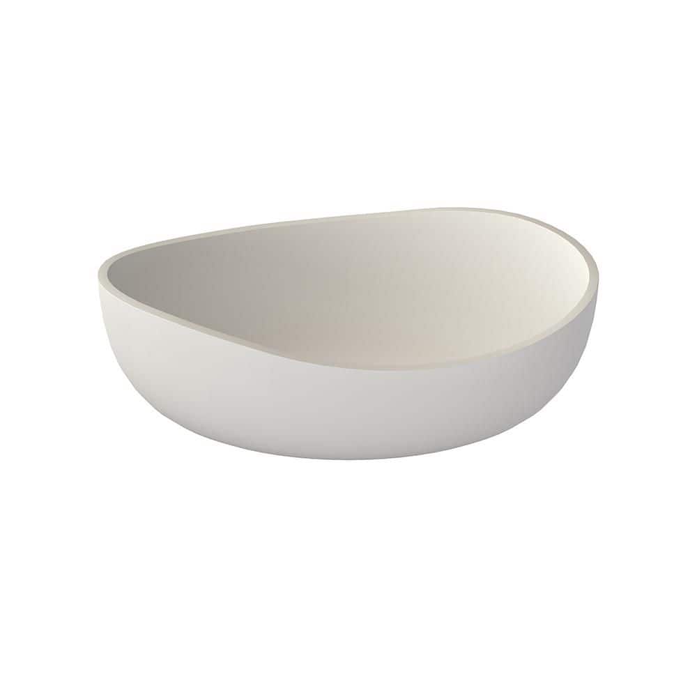 24 in. W x 14.5 in. D x 8 in. H White Oval Solid Surface Bathroom Vessel Sink price history on PriceWatchPro