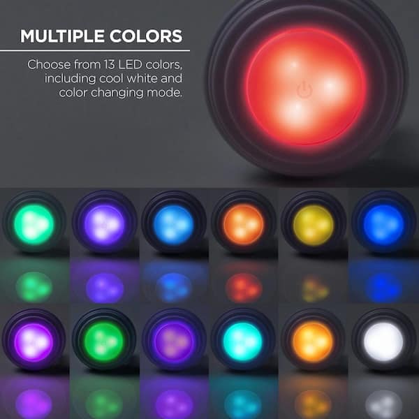 Battery Operated LED RGB Puck Lights 3-Pack LH-ML003-999 - The