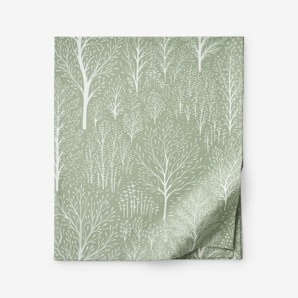 The Company Store Legends Hotel Misty Grove Sage Wrinkle-Free Sateen Full Flat Sheet