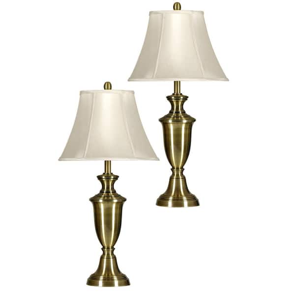 30.5 in. Antique Brass Metal Table Lamp