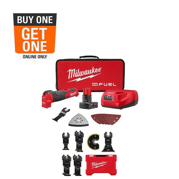 M12 FUEL 12V Lithium-Ion Cordless Oscillating Multi-Tool Kit with Multi-Tool Blade Kit (9-Piece)