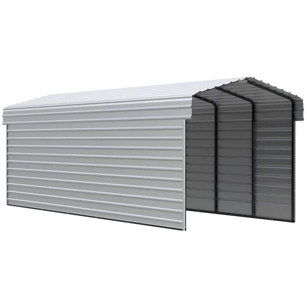 ARROW 10 ft. W x 29 ft. D x 9 ft. H Eggshell Galvanized Steel Carport with 2-Side Wall Kits (CPH102909ECL2)