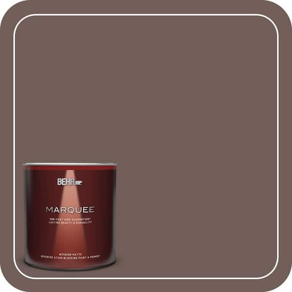 BEHR MARQUEE 1 qt. #750B-6 Tree Bark Matte Interior Paint & Primer