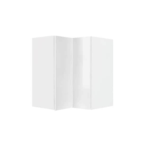 LIFEART CABINETRY Valencia Assembled 24 in. W x 12 in. D x 42 in. H in Gloss White Plywood Assembled Lazy Susan Wall Kitchen Cabinet