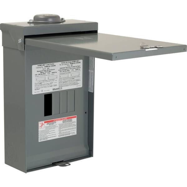 Homeline Square D 125amp 8 Circuit Aluminum Main Lug Load Center 4 Space Outdoor for sale online 