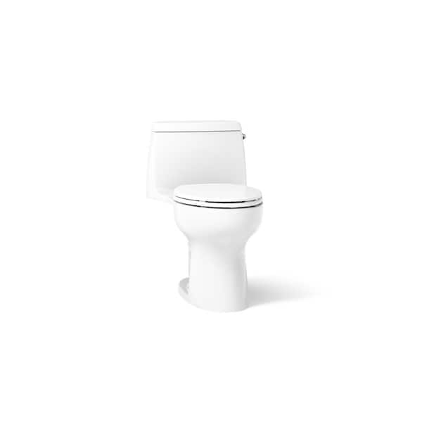 KOHLER Santa Rosa 12" Rough In 1-Piece 1.28 GFP Single Flush Elongated Toilet w/ Right-Hand Lever in White w/ Soft Close Seat