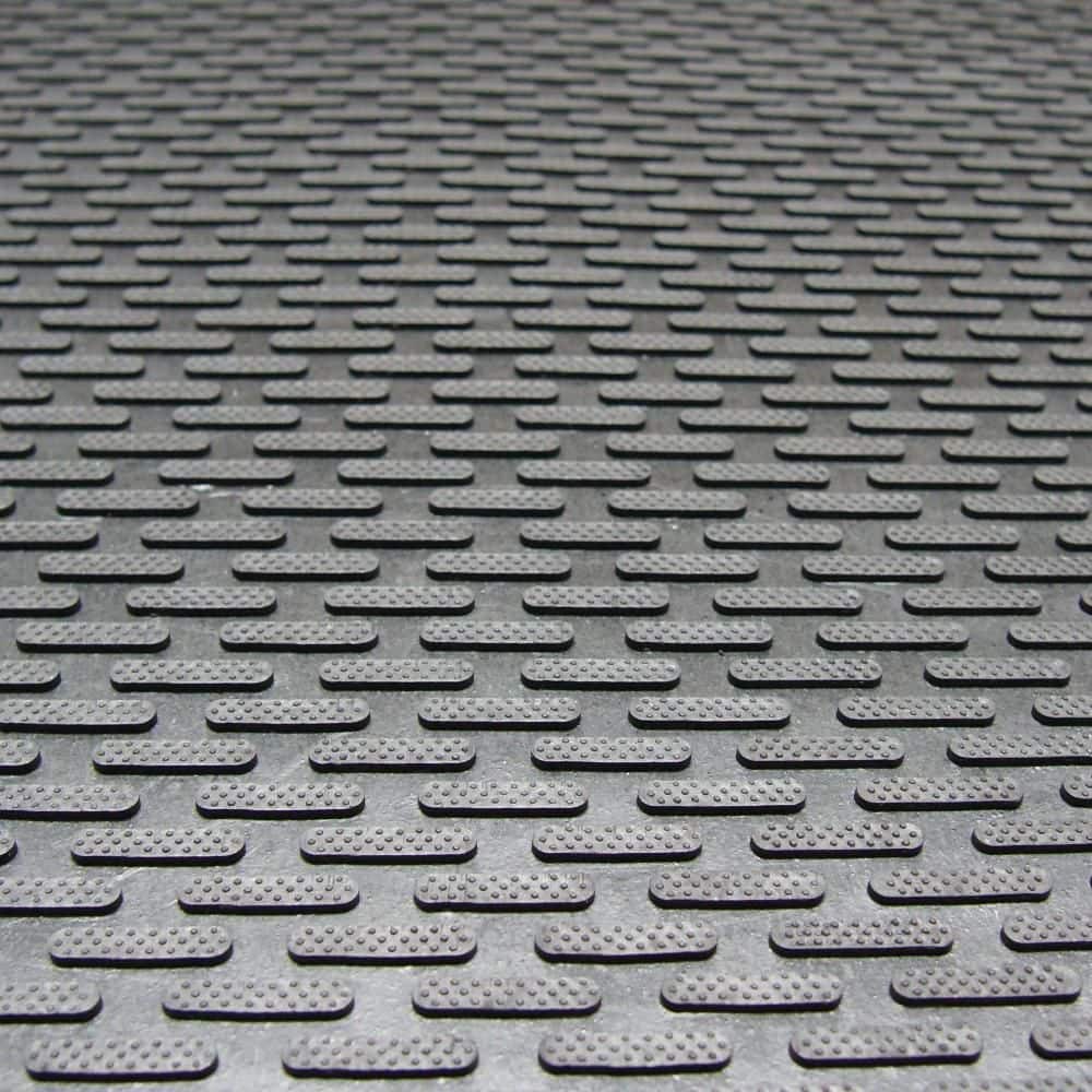 Black Rubber Outdoor Anti-Slip Entrance Door Mat 36" x 60"