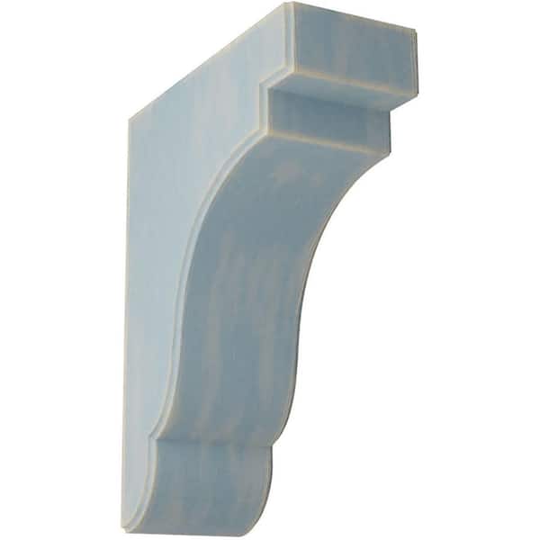 Ekena Millwork 3-1/2 in. x 11 in. x 8-1/2 in. Driftwood Blue Bedford Wood Vintage Decor Bracket