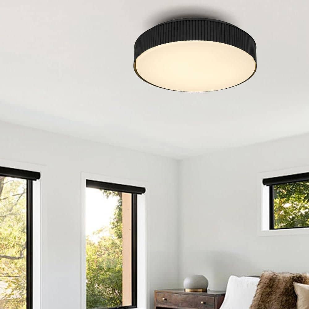 13 in. Black LED Flush Mount Ceiling Light, 35W 5 Color Temperatures Dimmable for Living Room Bathroom Hallway Bedroom price history on PriceWatchPro