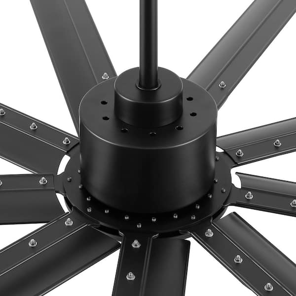 MLiAN 96 in. 9-Blades Indoor Ceiling Fan in Black with Remote WBCF