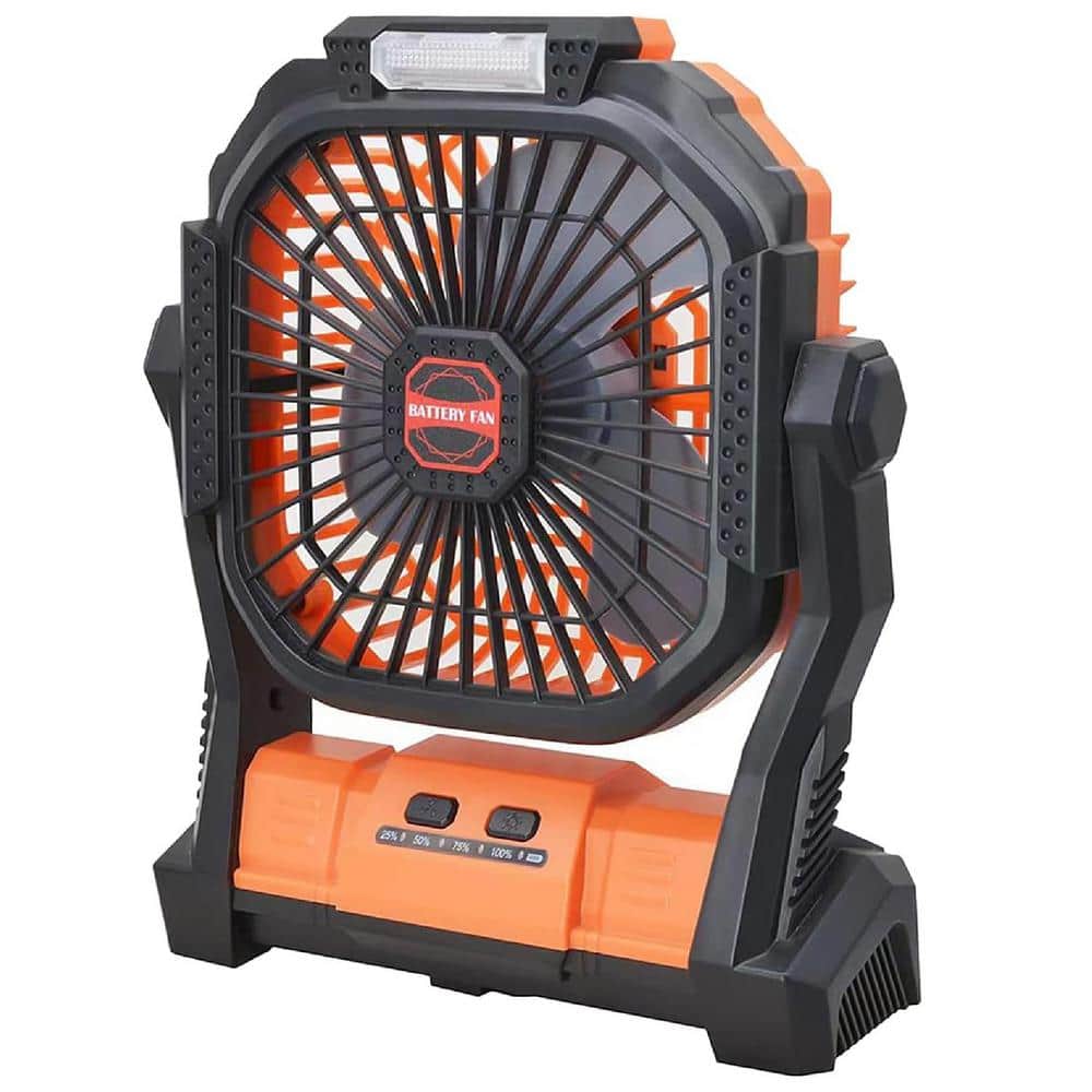 8.86 in. 4 Fan Speeds Personal Fan Portable Camping Fan Hanging with Lights