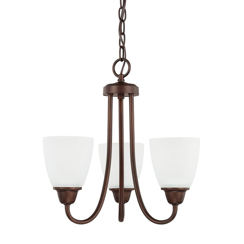 Trenton 15 in. 3-Light Bronze Chandelier with Acid Washed Glass and No Bulbs Included price history on PriceWatchPro