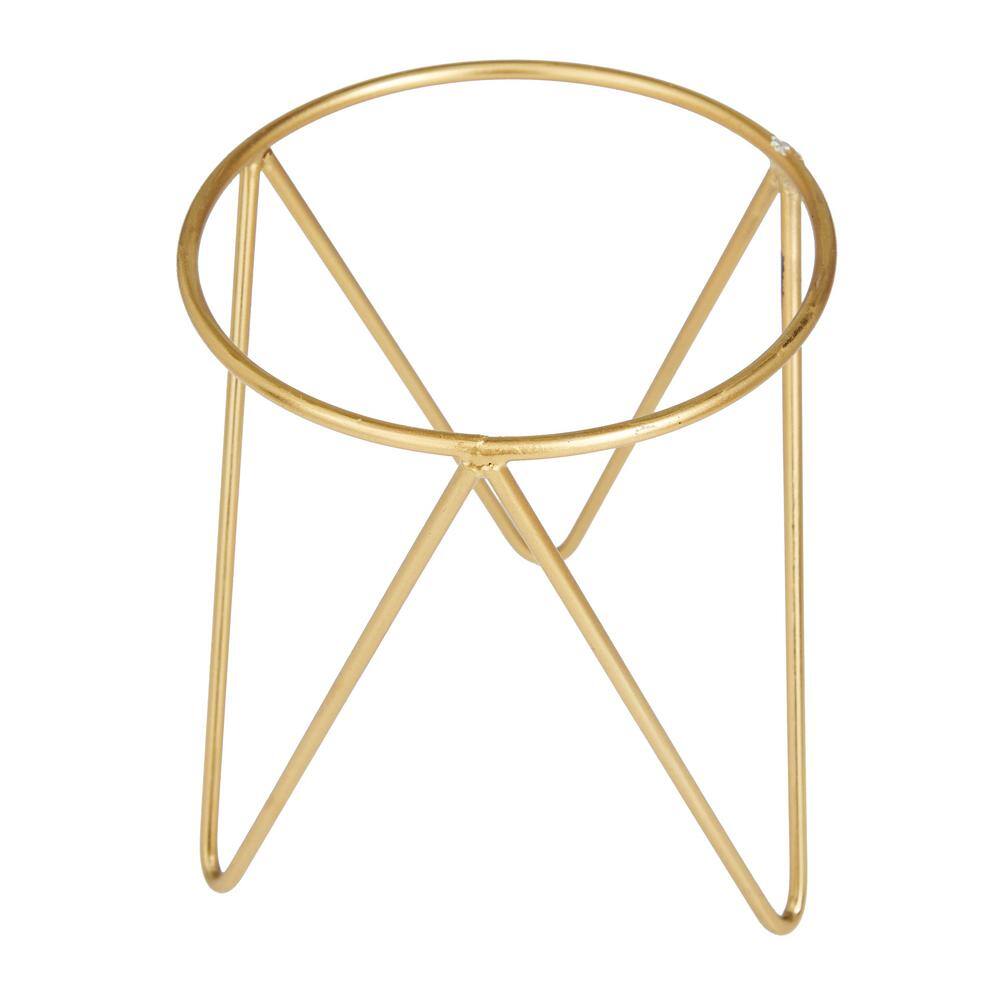 CosmoLiving 12" Gold Modern Metal Indoor Planter with Stand