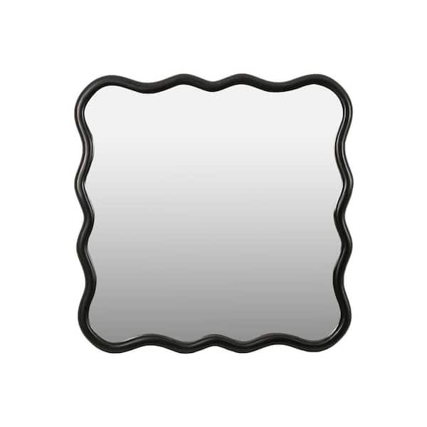 Unbranded Black 36 in. W x 36 in. H Rectangle Wood Frame Wall Decor Mirror, Vanity Wall Mirror