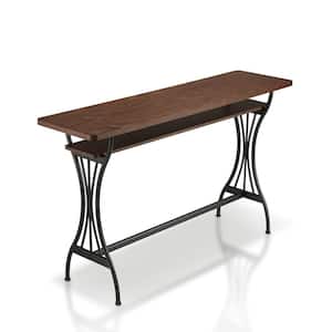 Mordantante 59.06 in. Rectangle Toasted Barnwood Wood Counter Height Table (Seats 6)