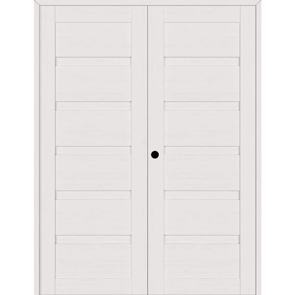Louver 56 in. x 83.25 in. Right Hand Active Bianco Noble Wood Composite Double Prehung Interior Door price history on PriceWatchPro