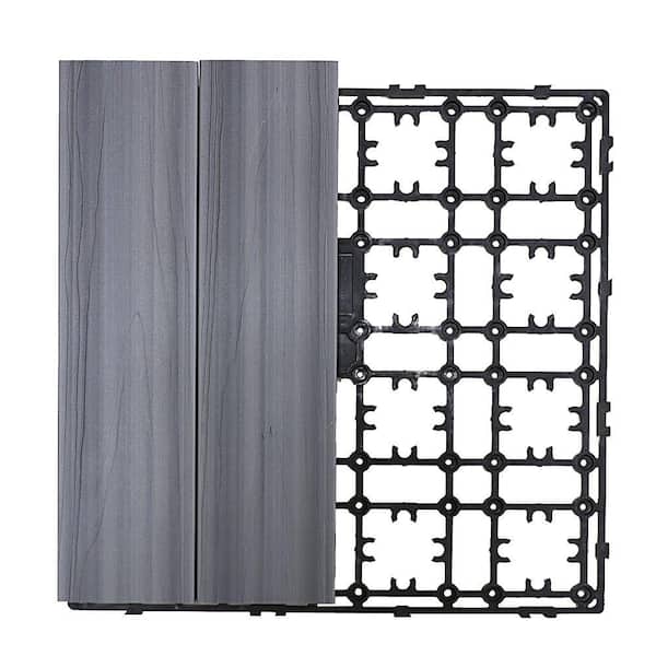 NewTechWood Deck-A-Floor Premium Modular Outdoor Composite Flooring System Kit Sample in Westminster Gray