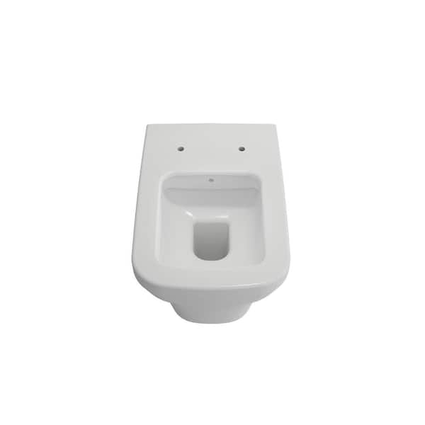 BOCCHI Firenze Square Wall-Hung Toilet Bowl Only in. Matte White