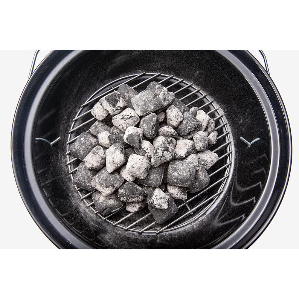 18-Inch Black Porcelain-Enameled Portable Charcoal Grill