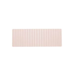 58 in. x 21 in. Quick Dry Extra Large Slatted Pink Rectangle Diatomite Bath Mat