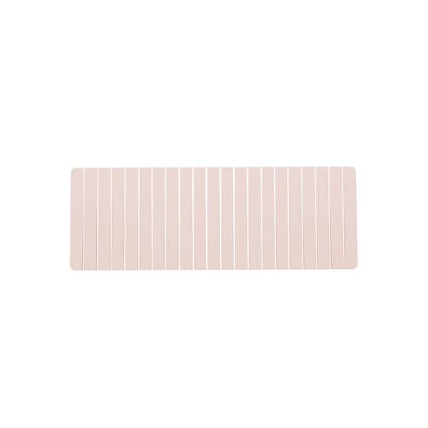 castellousa 58 in. x 21 in. Quick Dry Extra Large Slatted Pink Rectangle Diatomite Bath Mat