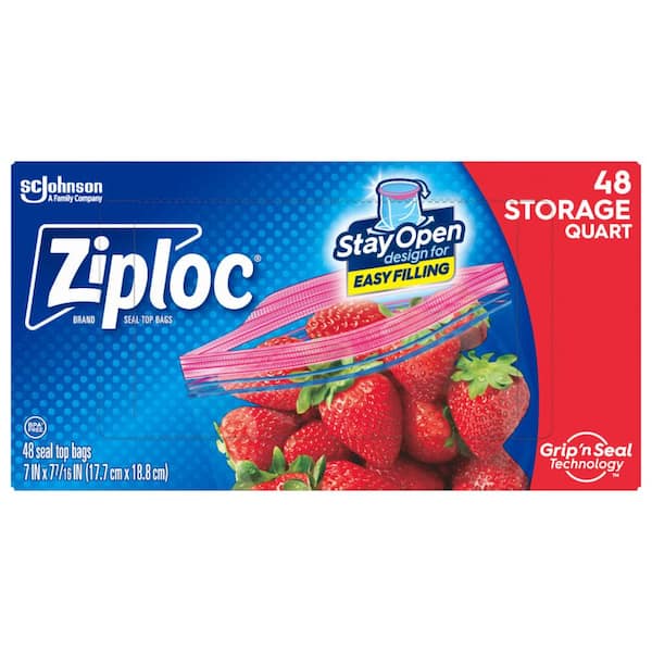 Ziploc Plastic Storage Bags Quart (48 pieces)