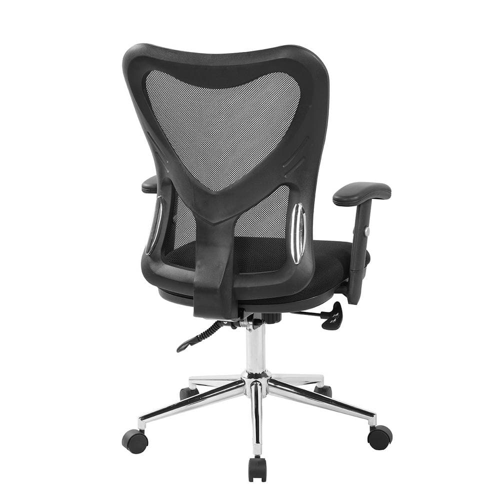 Sleek Contemporary High-Back Black Mesh Office Chair with Chrome Base