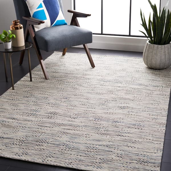 Marbella Denim/Beige 5 ft. x 8 ft. Striped Gradient Area Rug