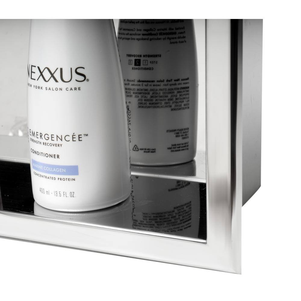 Polished Stainless Steel Horizontal Shower Niche Shelf