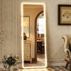 XRAMFY 26 in. W x 68 in. H LED Light Rectangular White Aluminum Alloy Framed Rounded Full Length Mirror Floor Mirror LEDRTRCJ2668-WH