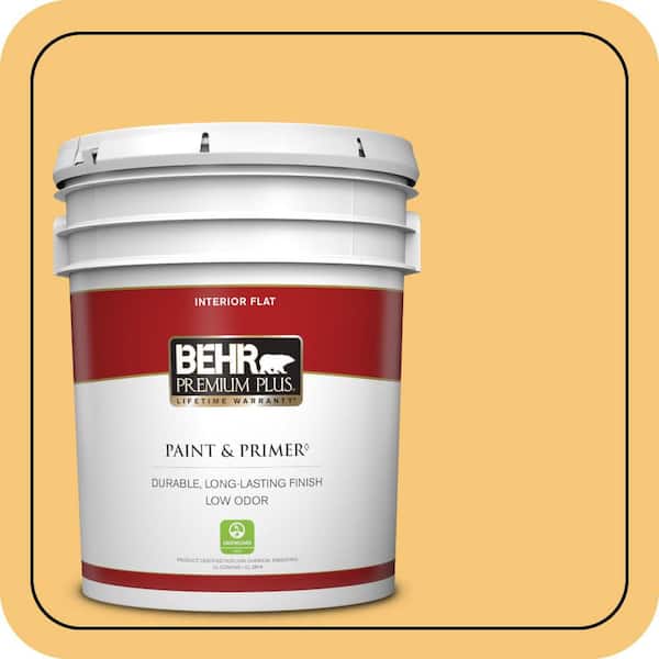 BEHR PREMIUM PLUS 5 gal. #T14-19 Sunday Afternoon Flat Low Odor Interior Paint & Primer