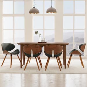 Marana Mid Century Modern Dining Chair in Slate Grey PU faux leather