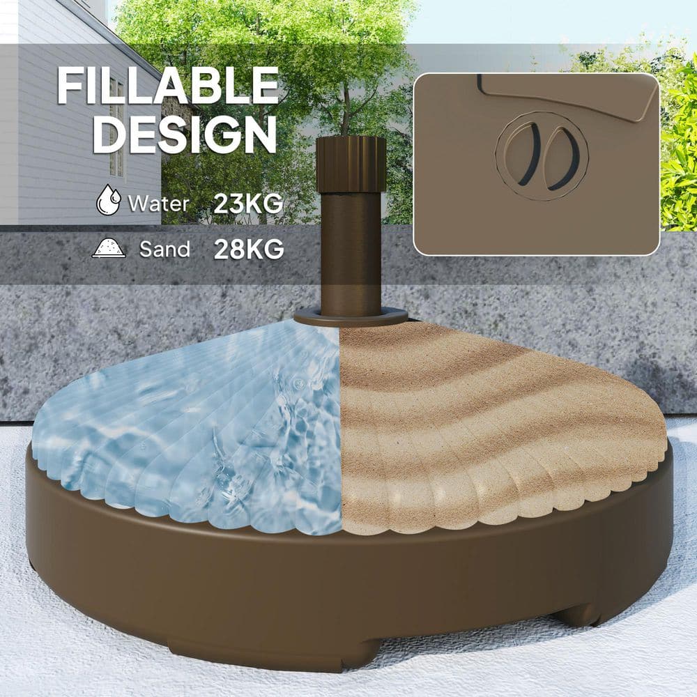 Brown Round HDPE Patio Umbrella Base Holder