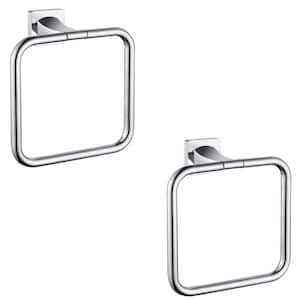 Bath Wall Mounted Towel Ring in Stainless Steel Polished Chrome-2-Pack