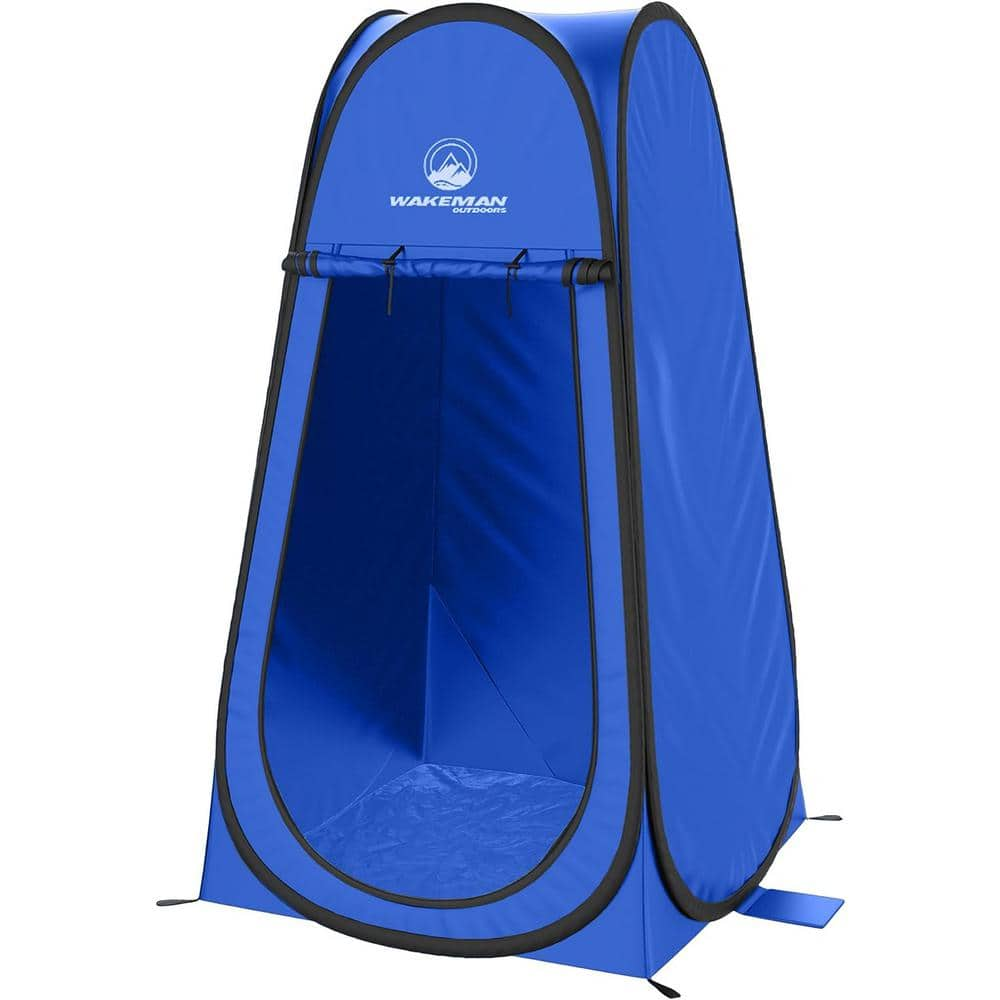 Modern 1-Person Polyester Pop Up Pod, Privacy Shower Tent, Dressing Room or Portable Toilet Stall w/Carry Bag in Blue