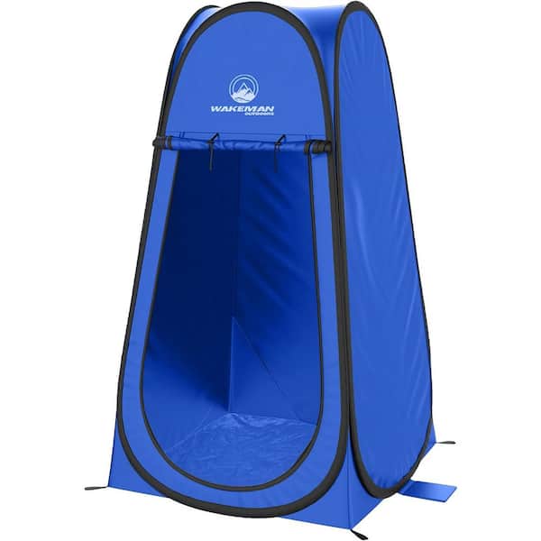 Unbranded Modern 1-Person Polyester Pop Up Pod, Privacy Shower Tent, Dressing Room or Portable Toilet Stall w/Carry Bag in Blue