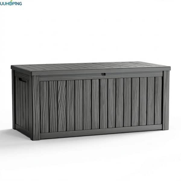 120 Gal. Black Large Resin Outdoor Storage Deck Box
