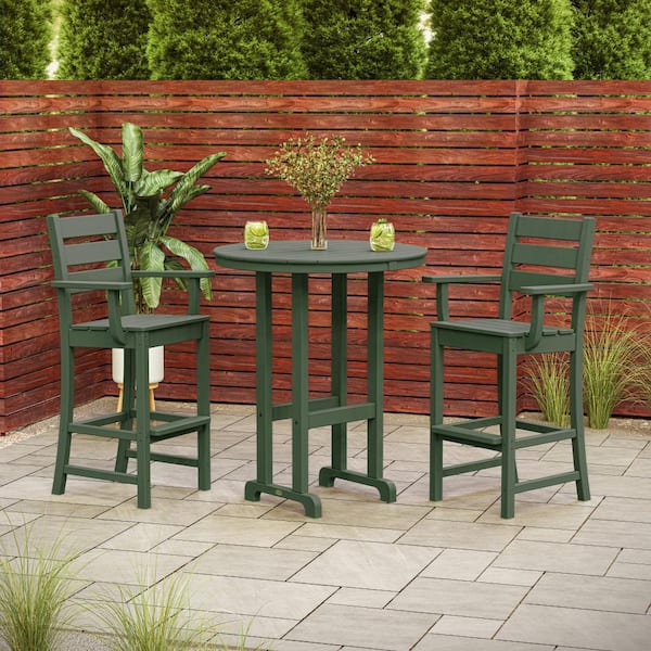 Grant Park Green 3-Piece HDPE Plastic Farmhouse Bar Set