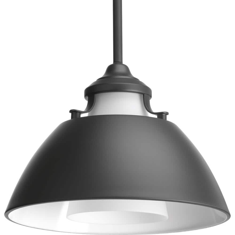 Graphite and White Glass Mini Pendant Light