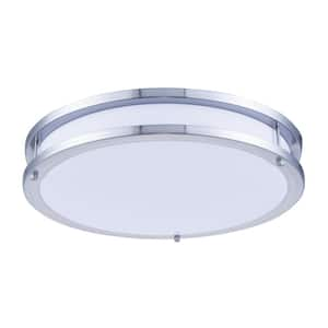 Timeless Home Dennis 16 in. W x 3.5 in. H 1-Light Chrome LED Flush Mount